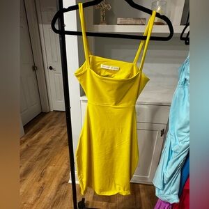 Sunny Yellow Strappy Mini Dress - Feminine A-Line
